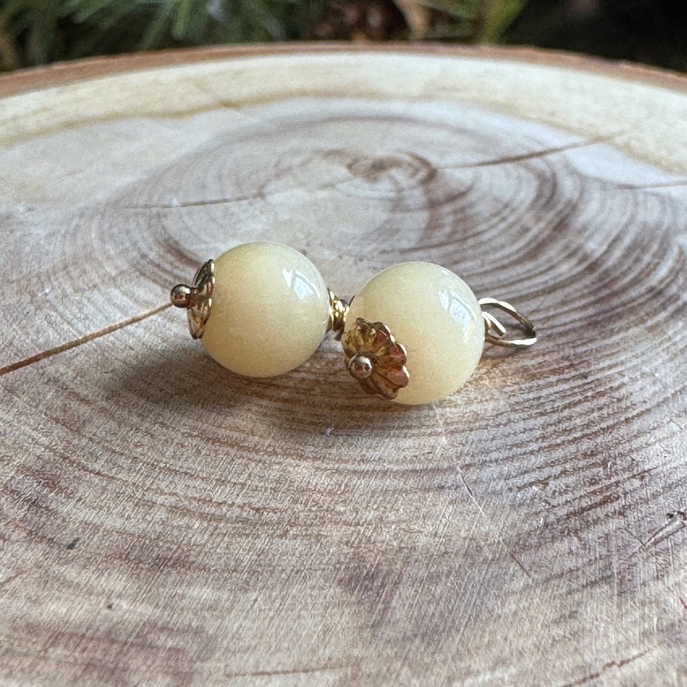 14KGF Vintage Jade Earring Charms
